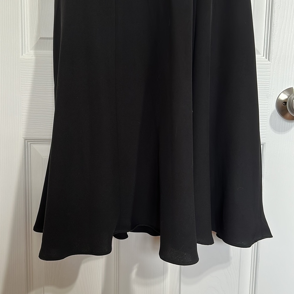 Jones Wear Black Sleeveless Rhinestone A-Line Scoop Neck Draped Back Dress Sz 16 - Picture 4 of 11
